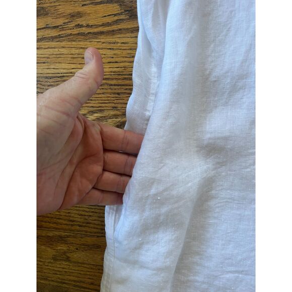 NWT  QUINCE White 100% European Linen Button Up Shirt Dress  Women's Size XL - Picture 7 of 13